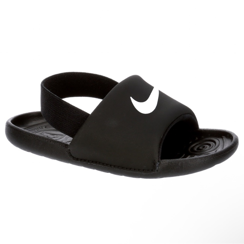 Nike Kids Kawa Slide Sandals with White Logo